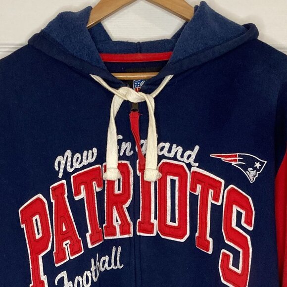 Vintage 2000s New England Patriots Full Zip Hooded Sweatshirt Size Large - Picture 2 of 8